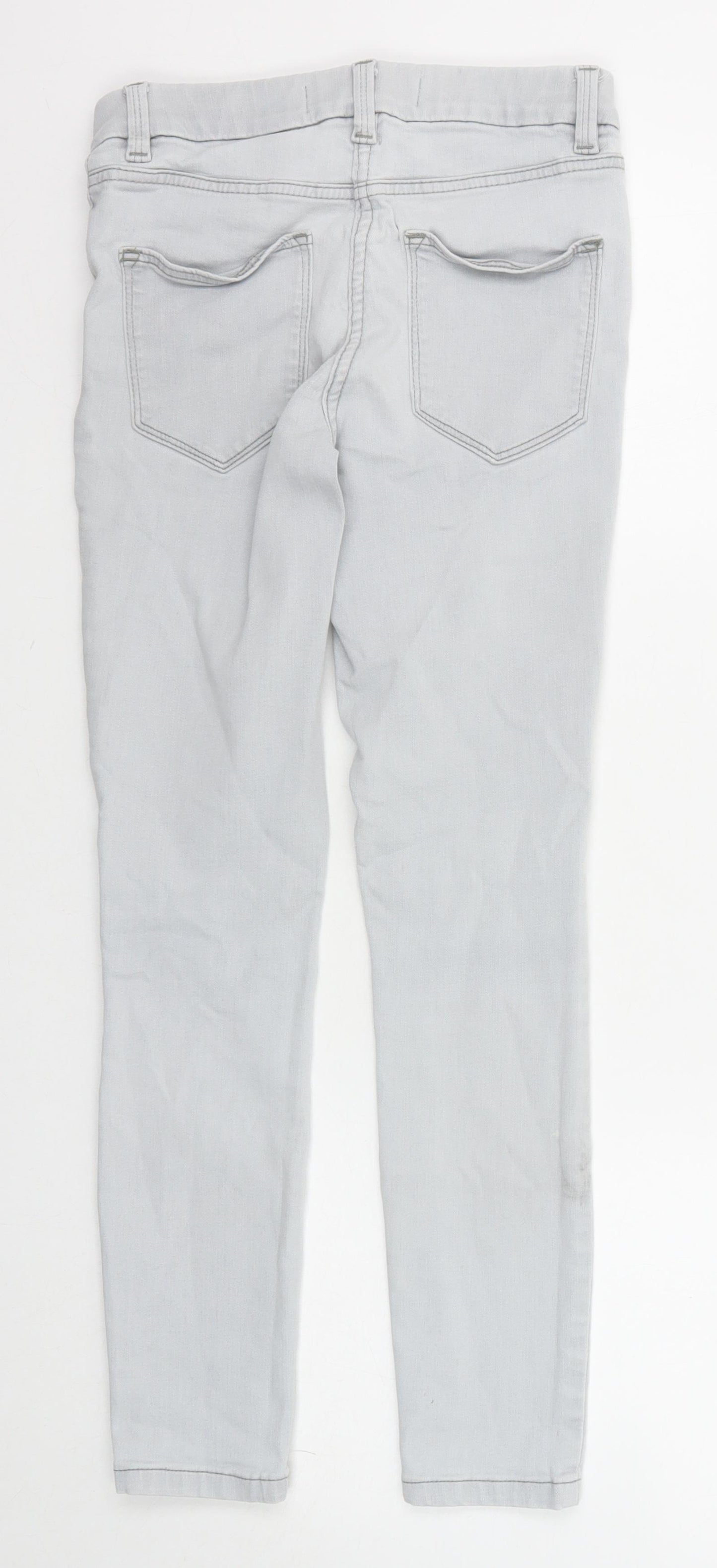 NEXT Womens Grey Cotton Jegging Jeans Size 6 Regular Zip