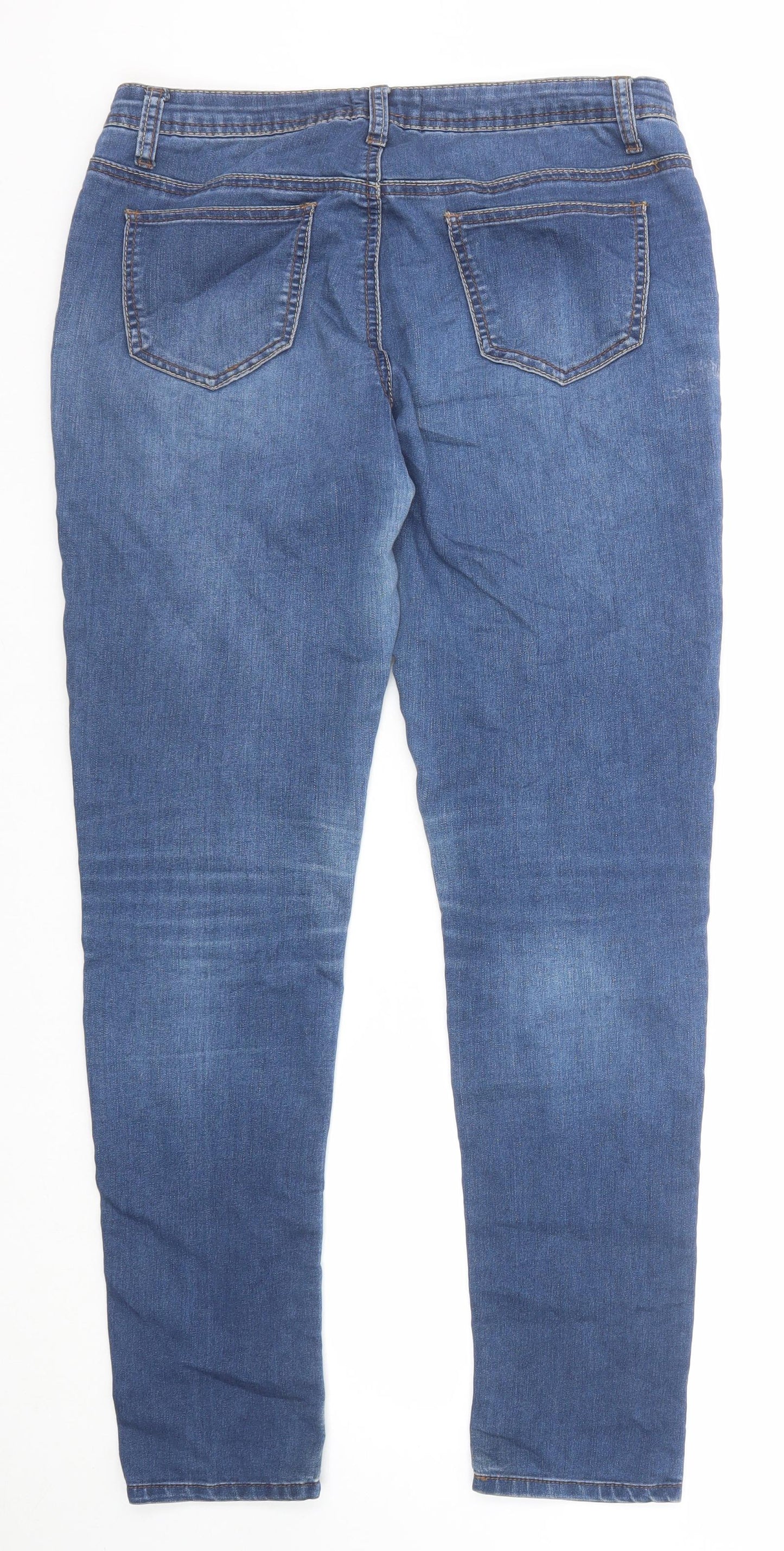 NEXT Womens Blue Cotton Skinny Jeans Size 12 Regular Zip