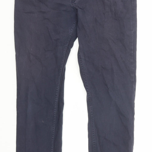 H&M Womens Blue Cotton Skinny Jeans Size 8 Regular Zip