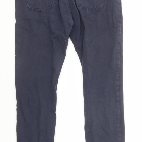 H&M Womens Blue Cotton Skinny Jeans Size 8 Regular Zip