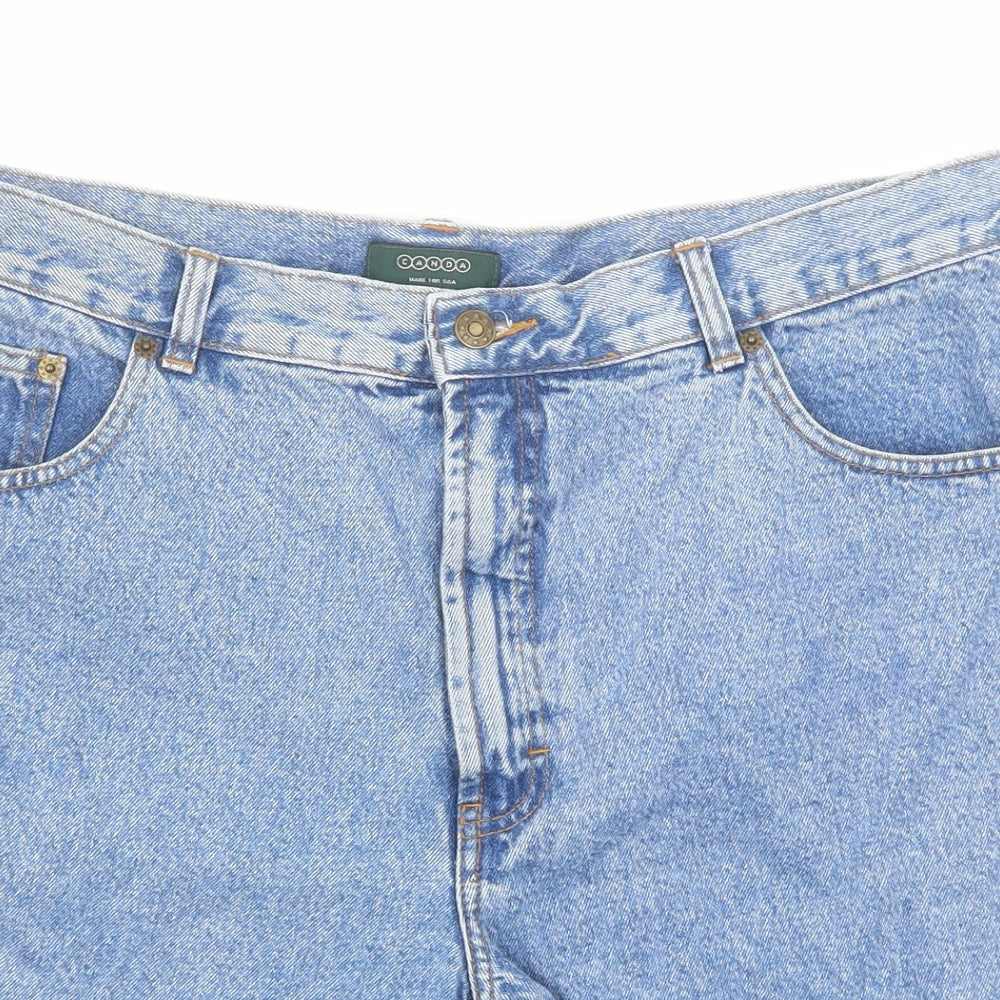 C&A Mens Blue Cotton Chino Shorts Size 40 in Regular Zip