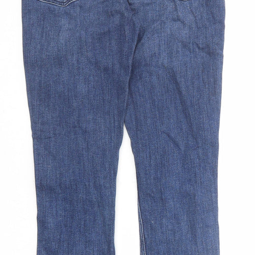 Zara Womens Blue Striped Cotton Skinny Jeans Size 8 Regular Zip