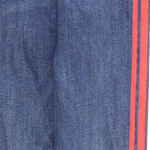 Zara Womens Blue Striped Cotton Skinny Jeans Size 8 Regular Zip