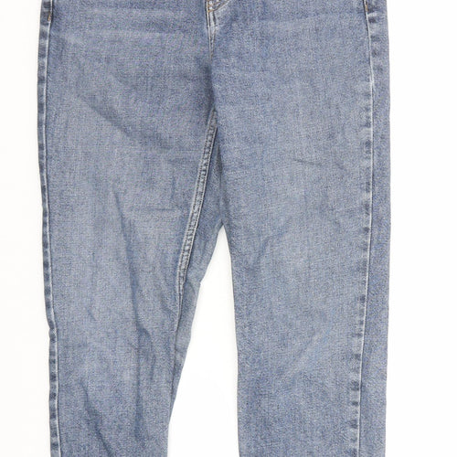 Topshop Womens Blue Cotton Straight Jeans Size 26 in L30 in Regular Zip