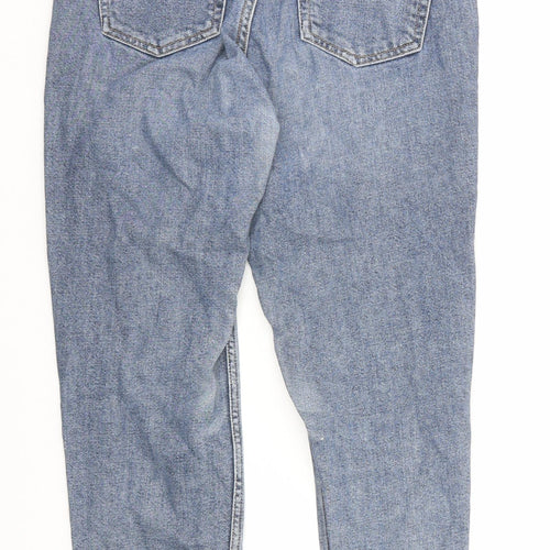 Topshop Womens Blue Cotton Straight Jeans Size 26 in L30 in Regular Zip