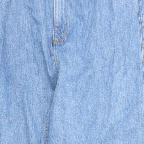 Autograph Womens Blue Cotton Tapered Jeans Size 18 Regular Zip