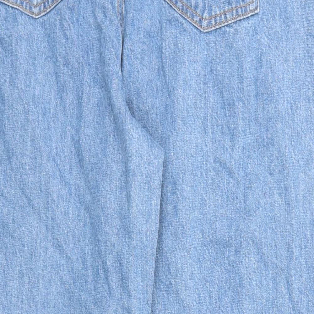 Autograph Womens Blue Cotton Tapered Jeans Size 18 Regular Zip