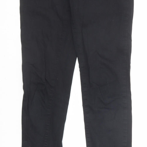 Villa Womens Black Cotton Straight Jeans Size M Regular Zip