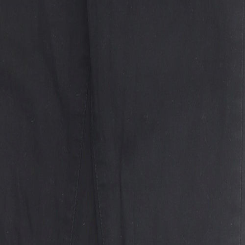 Villa Womens Black Cotton Straight Jeans Size M Regular Zip