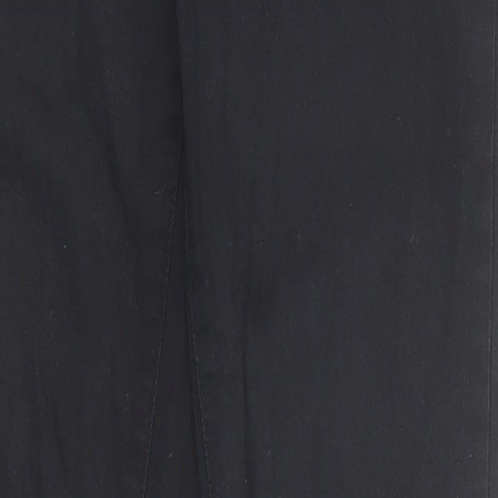 Villa Womens Black Cotton Straight Jeans Size M Regular Zip