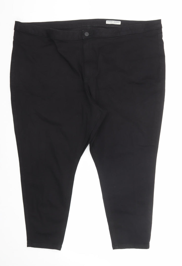 Marks and Spencer Womens Black Cotton Skinny Jeans Size 30 Regular Zip