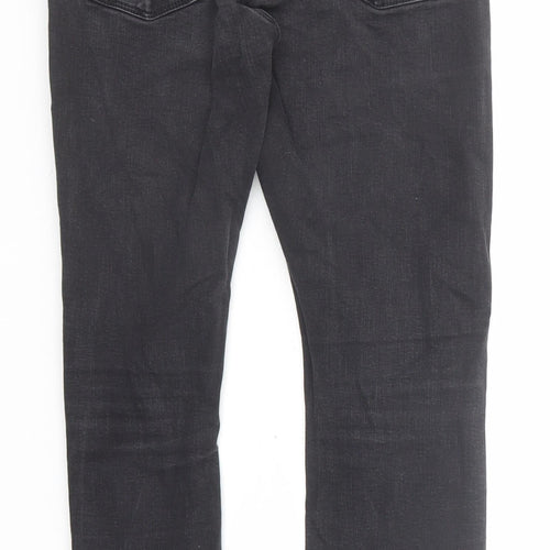 Topshop Womens Grey Cotton Skinny Jeans Size 28 in Regular Zip