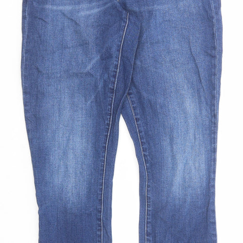 Gap Womens Blue Cotton Tapered Jeans Size 29 in Regular Zip - Frayed Hem