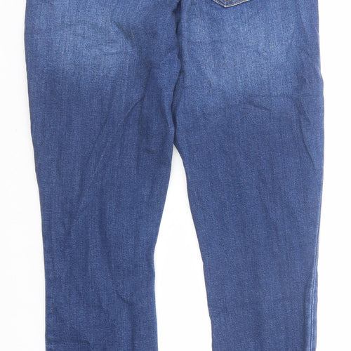 Gap Womens Blue Cotton Tapered Jeans Size 29 in Regular Zip - Frayed Hem