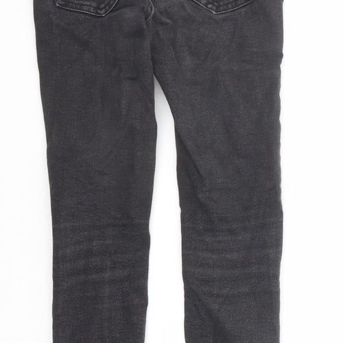 New Look Girls Black Cotton Skinny Jeans Size 12 Years Regular Zip - Distressed