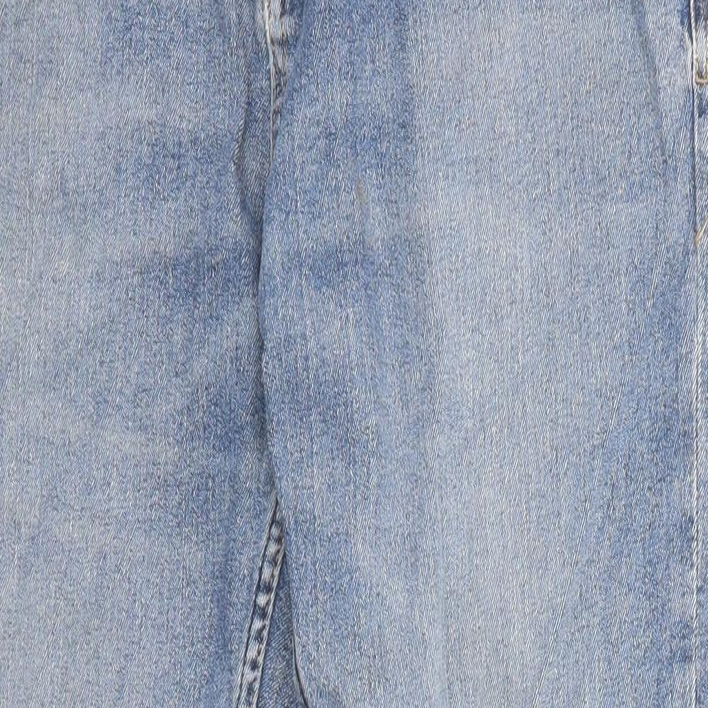 NEXT Mens Blue Cotton Straight Jeans Size 34 in Slim Zip