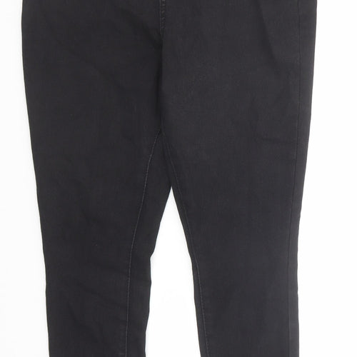 Boohoo Womens Black Cotton Skinny Jeans Size 10 Regular Zip
