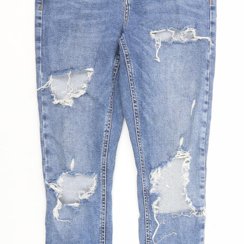 Topshop Womens Blue Cotton Skinny Jeans Size 26 in L30 in Regular Zip