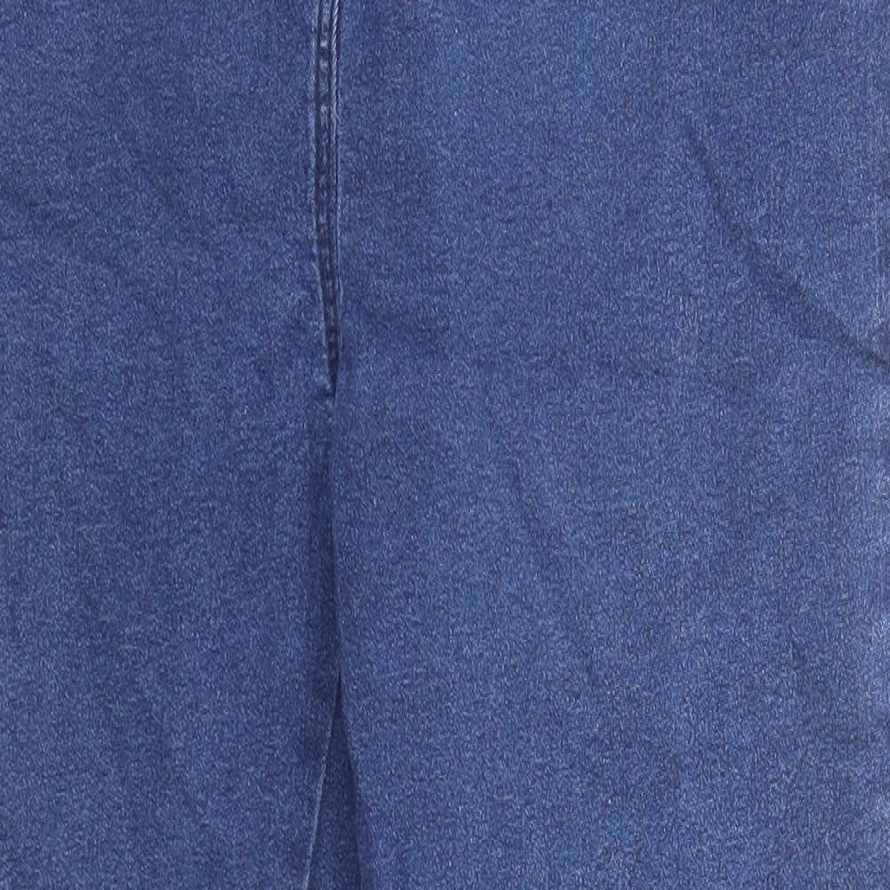 Bonmarché Womens Blue Cotton Straight Jeans Size 16 Regular Zip