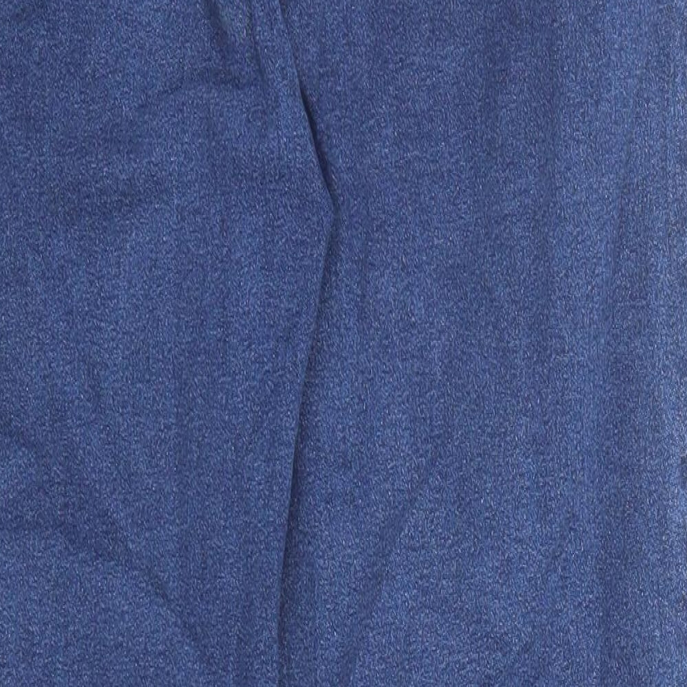 Bonmarché Womens Blue Cotton Straight Jeans Size 16 Regular Zip