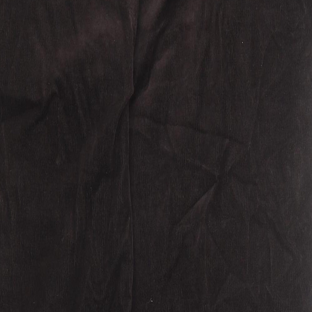 Marks and Spencer Womens Brown Cotton Trousers Size 18 Regular Zip