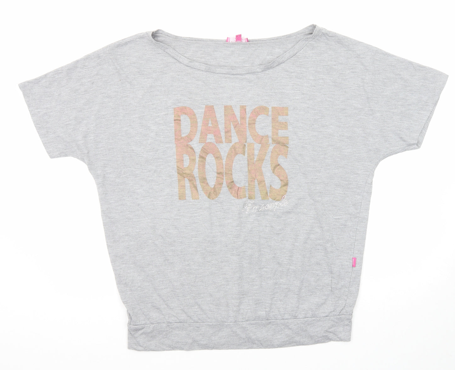 Pineapple Womens Grey Polyester Basic Blouse Size 16 Round Neck - Dance Rocks