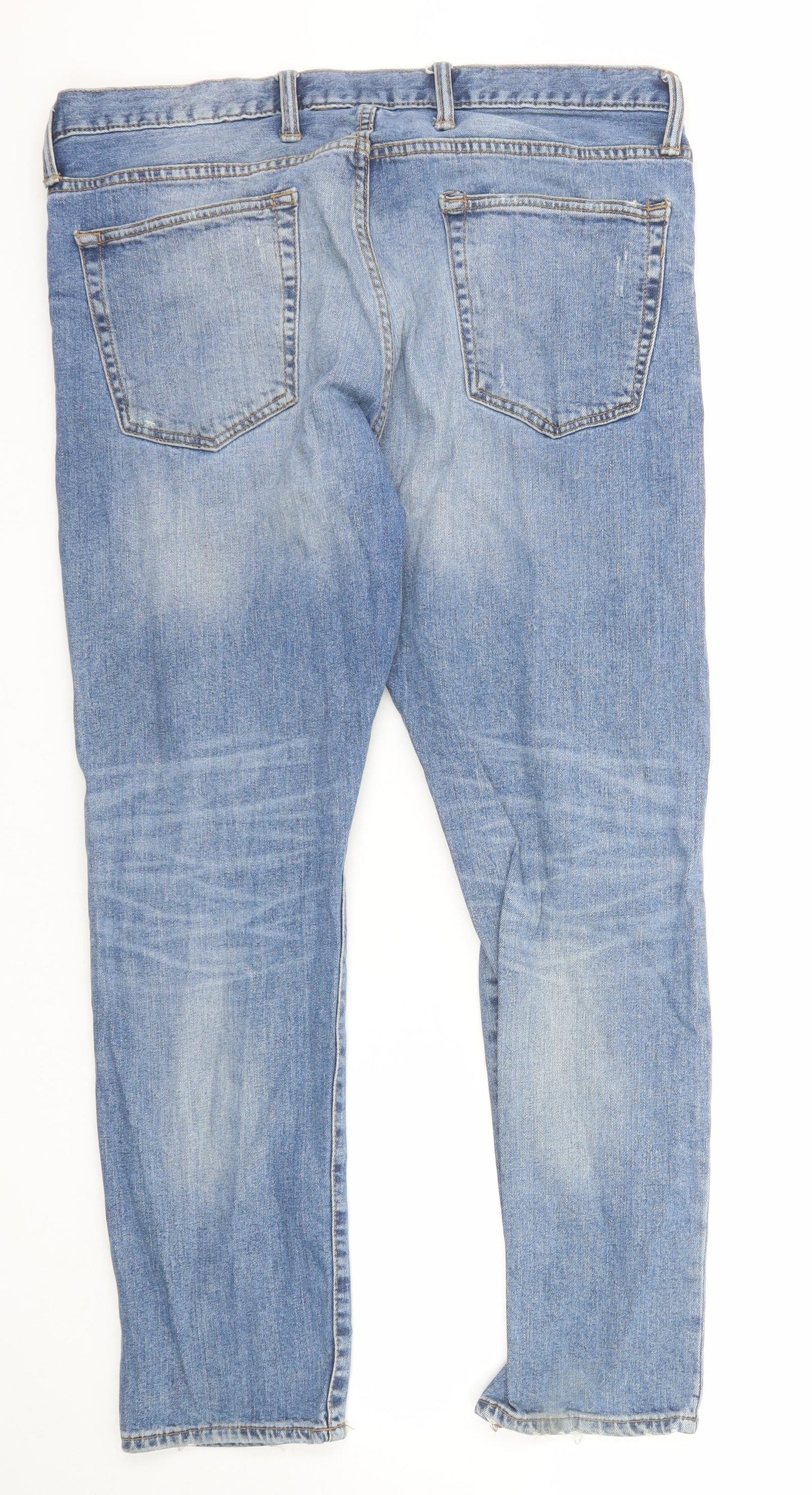 Gap Mens Blue Cotton Straight Jeans Size 36 in L30 in Slim Zip
