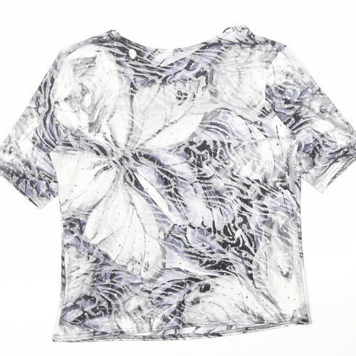 Kate Lilly Womens Multicoloured Geometric Polyester Basic T-Shirt Size 14 Round Neck