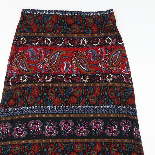 Monsoon Womens Multicoloured Geometric Viscose Peasant Skirt Size L