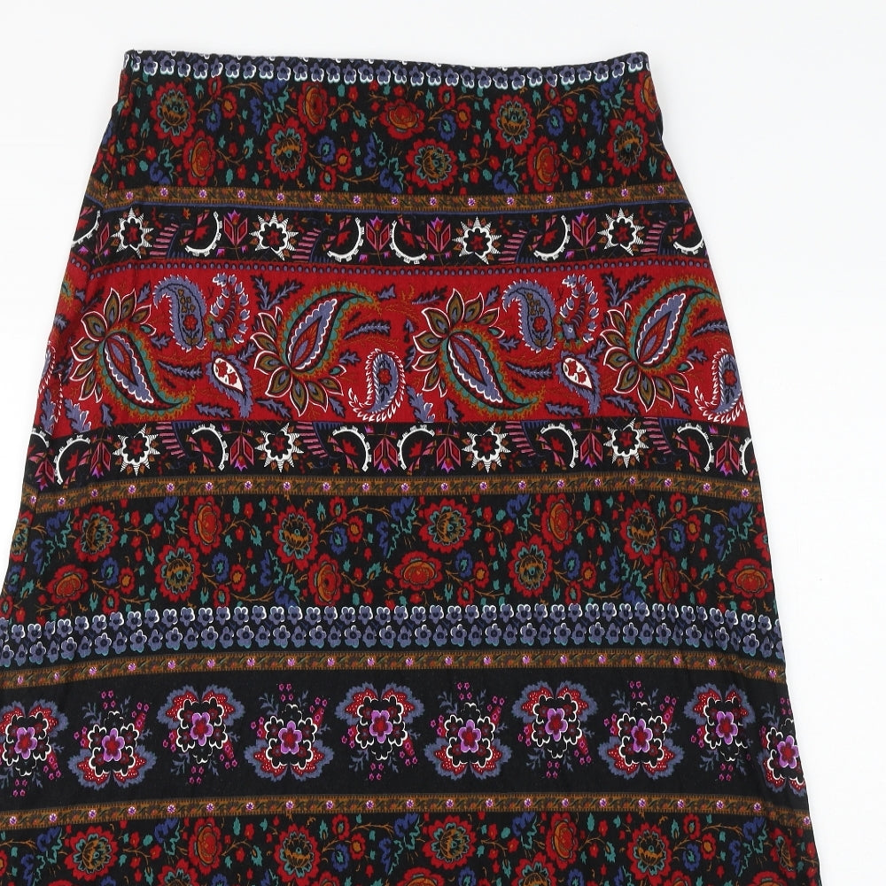 Monsoon Womens Multicoloured Geometric Viscose Peasant Skirt Size L