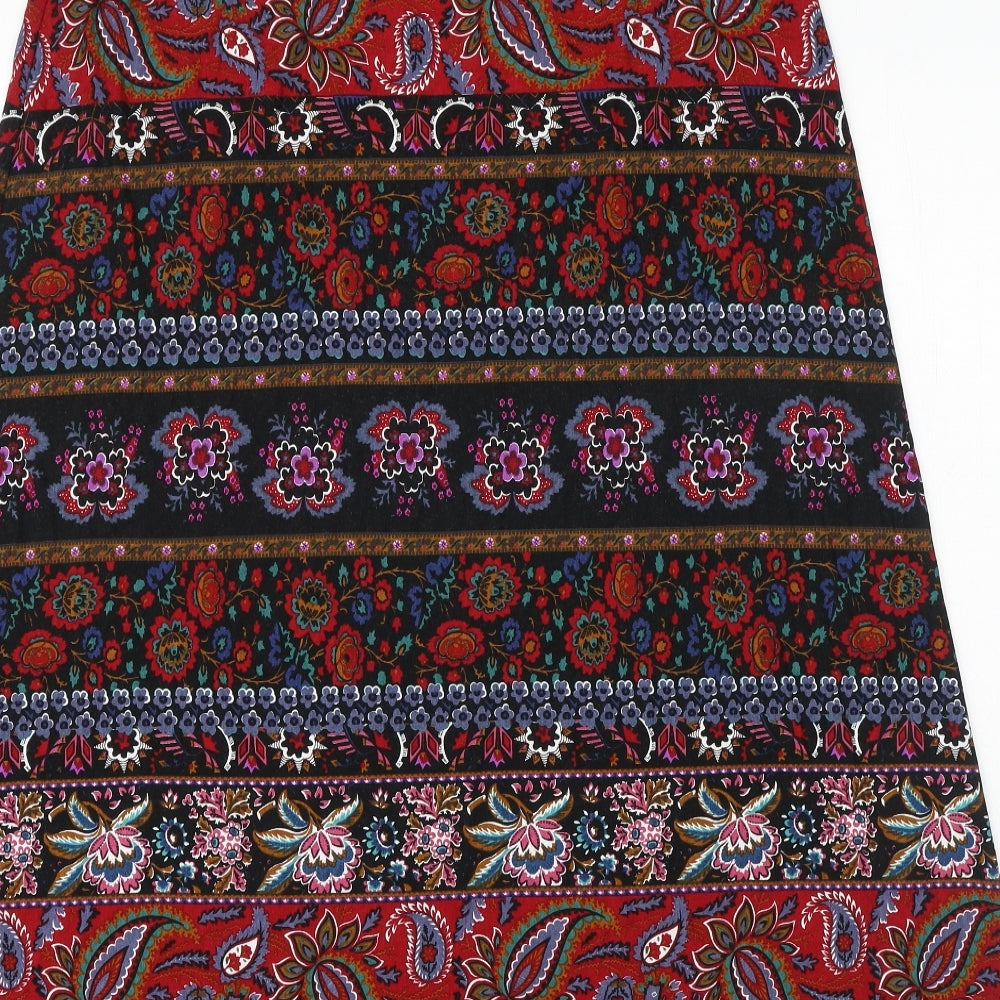 Monsoon Womens Multicoloured Geometric Viscose Peasant Skirt Size L