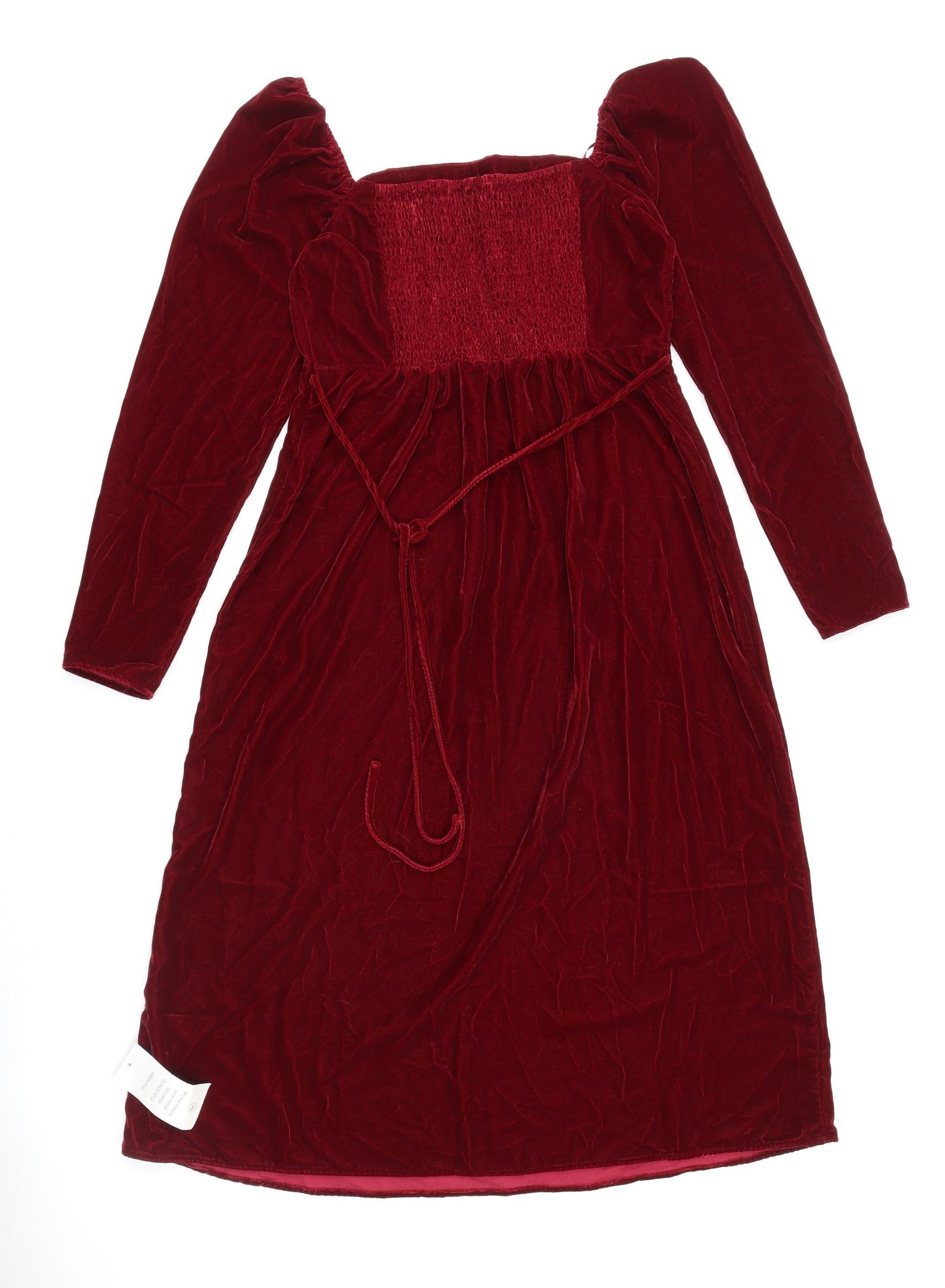 Nobody's Child Womens Red Polyester Trapeze & Swing Size 12 Square Neck Tie