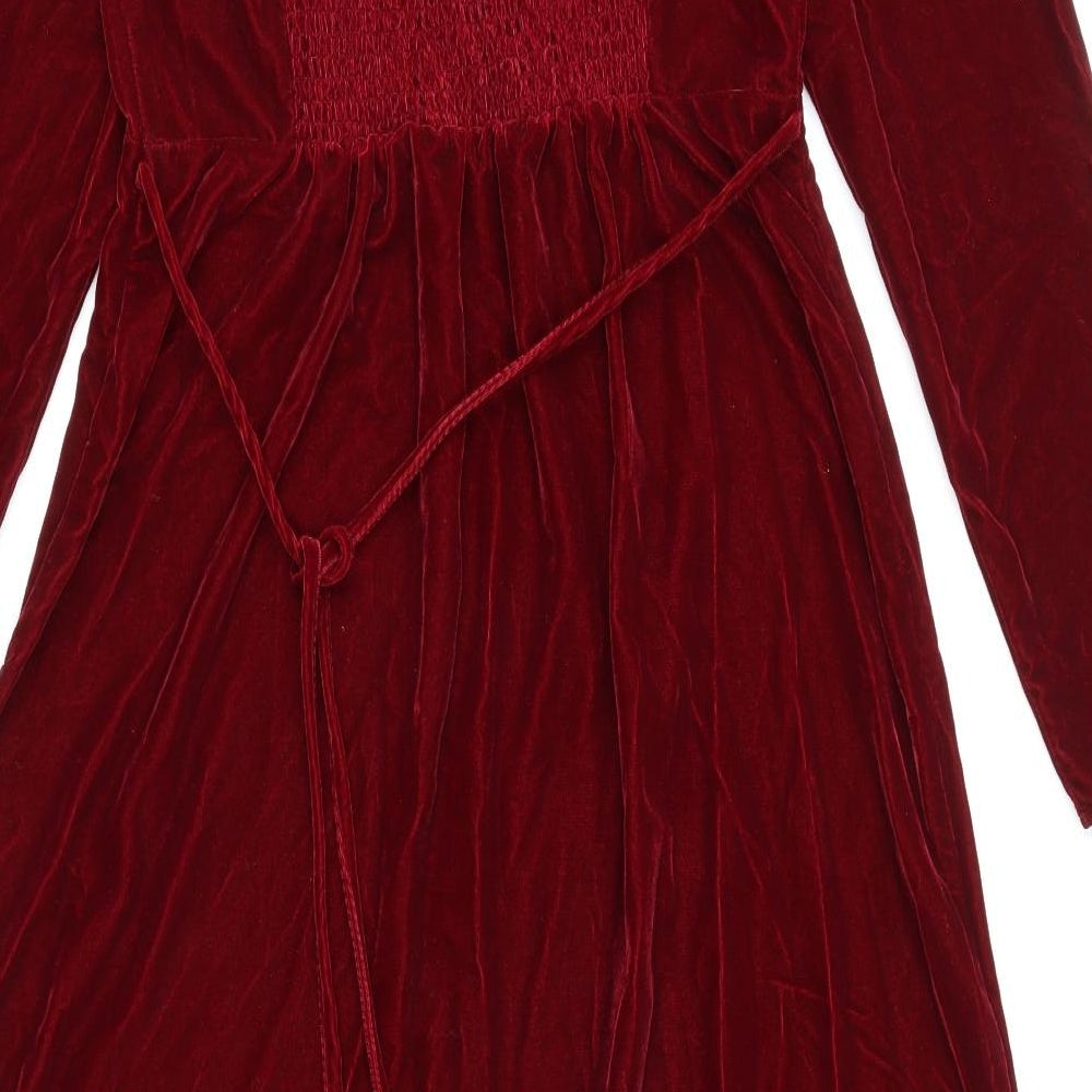 Nobody's Child Womens Red Polyester Trapeze & Swing Size 12 Square Neck Tie