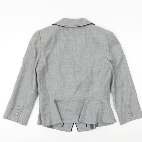 Coast Womens Grey Jacket Blazer Size 12 Button