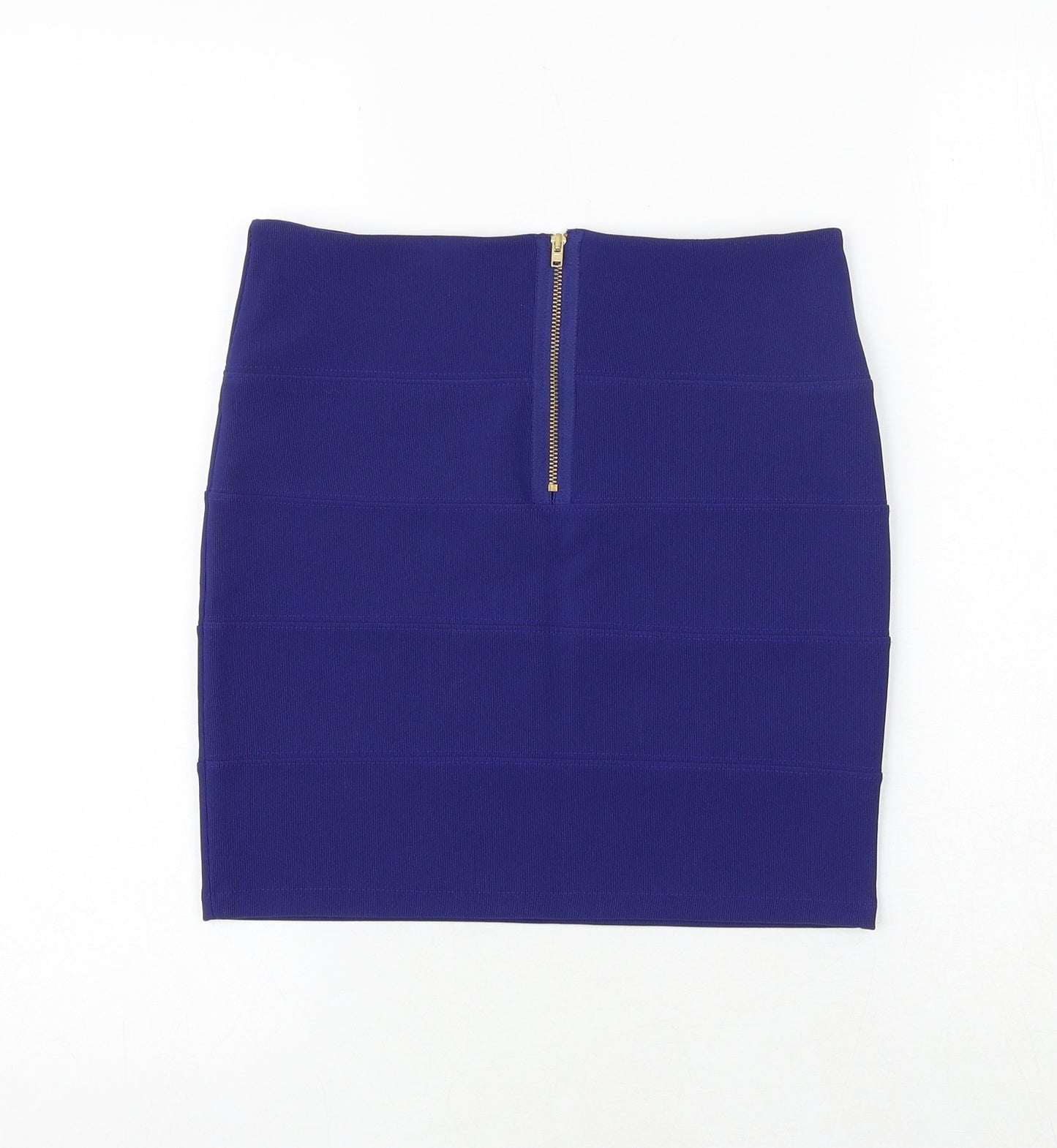 Topshop Womens Blue Polyester Bandage Skirt Size 10 Zip