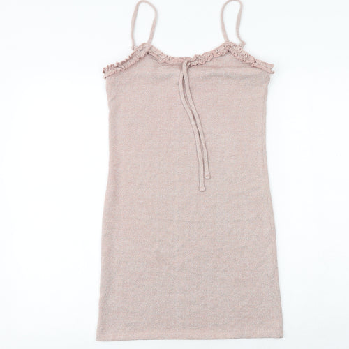 Urban Outfitters Womens Pink Polyester Slip Dress Size M Round Neck Pullover
