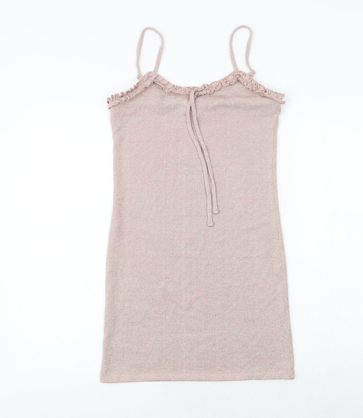 Urban Outfitters Womens Pink Polyester Slip Dress Size M Round Neck Pullover