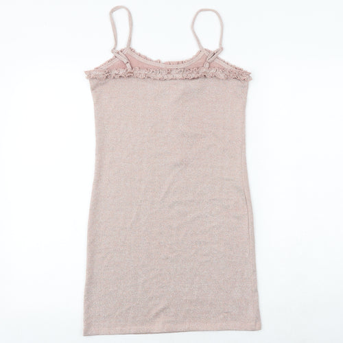 Urban Outfitters Womens Pink Polyester Slip Dress Size M Round Neck Pullover