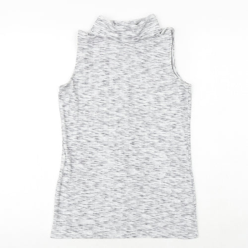 Lotties Womens Grey Polyester Basic Tank Size 8 Roll Neck