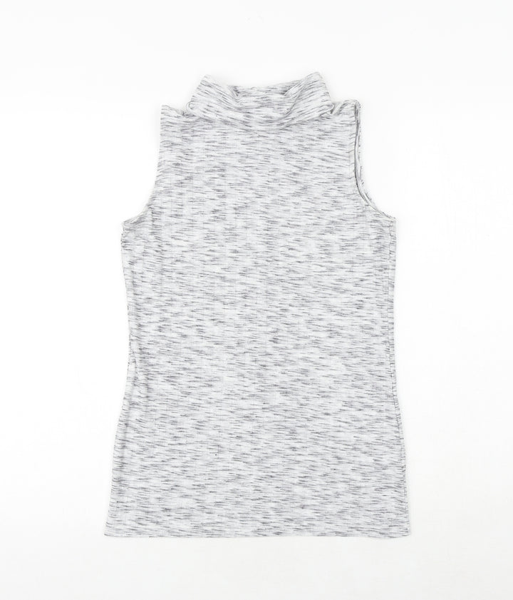 Lotties Womens Grey Polyester Basic Tank Size 8 Roll Neck
