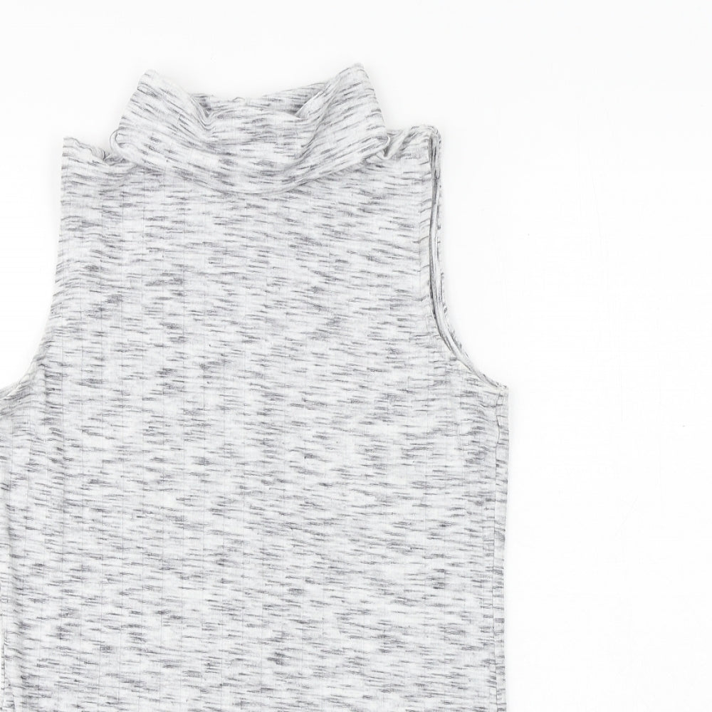 Lotties Womens Grey Polyester Basic Tank Size 8 Roll Neck