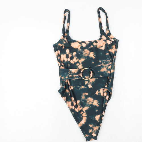 Boohoo Womens Green Tie Dye Polyester One Piece Size 6
