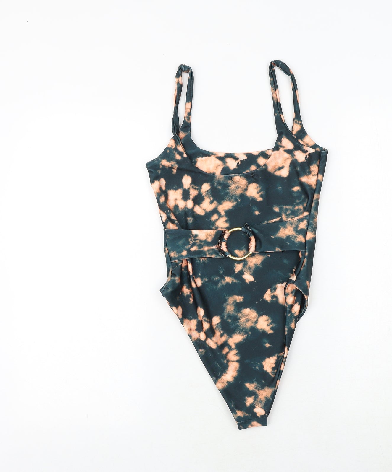 Boohoo Womens Green Tie Dye Polyester One Piece Size 6