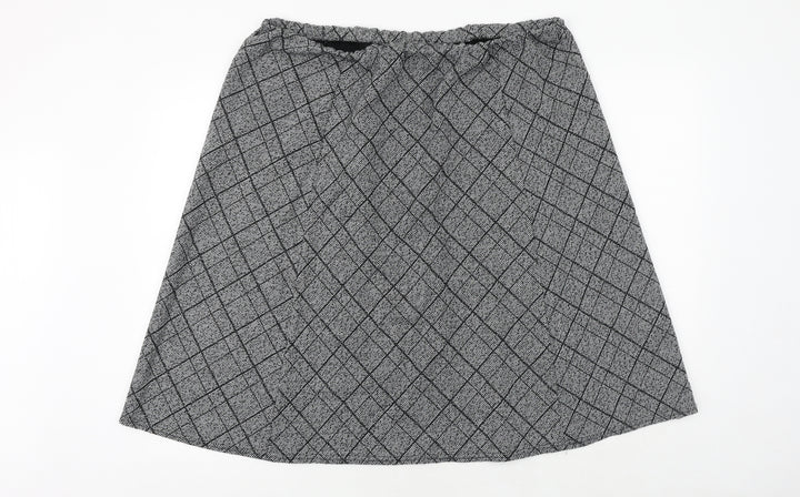 Arista Womens Grey Plaid Polyester Swing Skirt Size 22 - Size 22-24