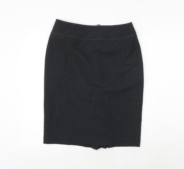 Marks and Spencer Womens Grey Polyester A-Line Skirt Size 12 Zip