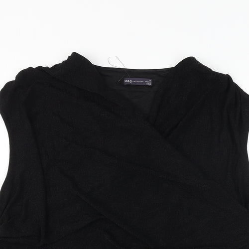 Marks and Spencer Womens Black Polyamide Basic Tank Size 24 V-Neck