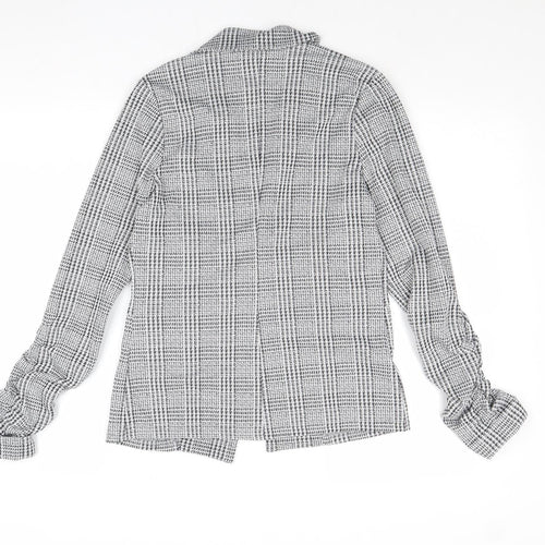 Boohoo Womens Grey Geometric Jacket Blazer Size 10