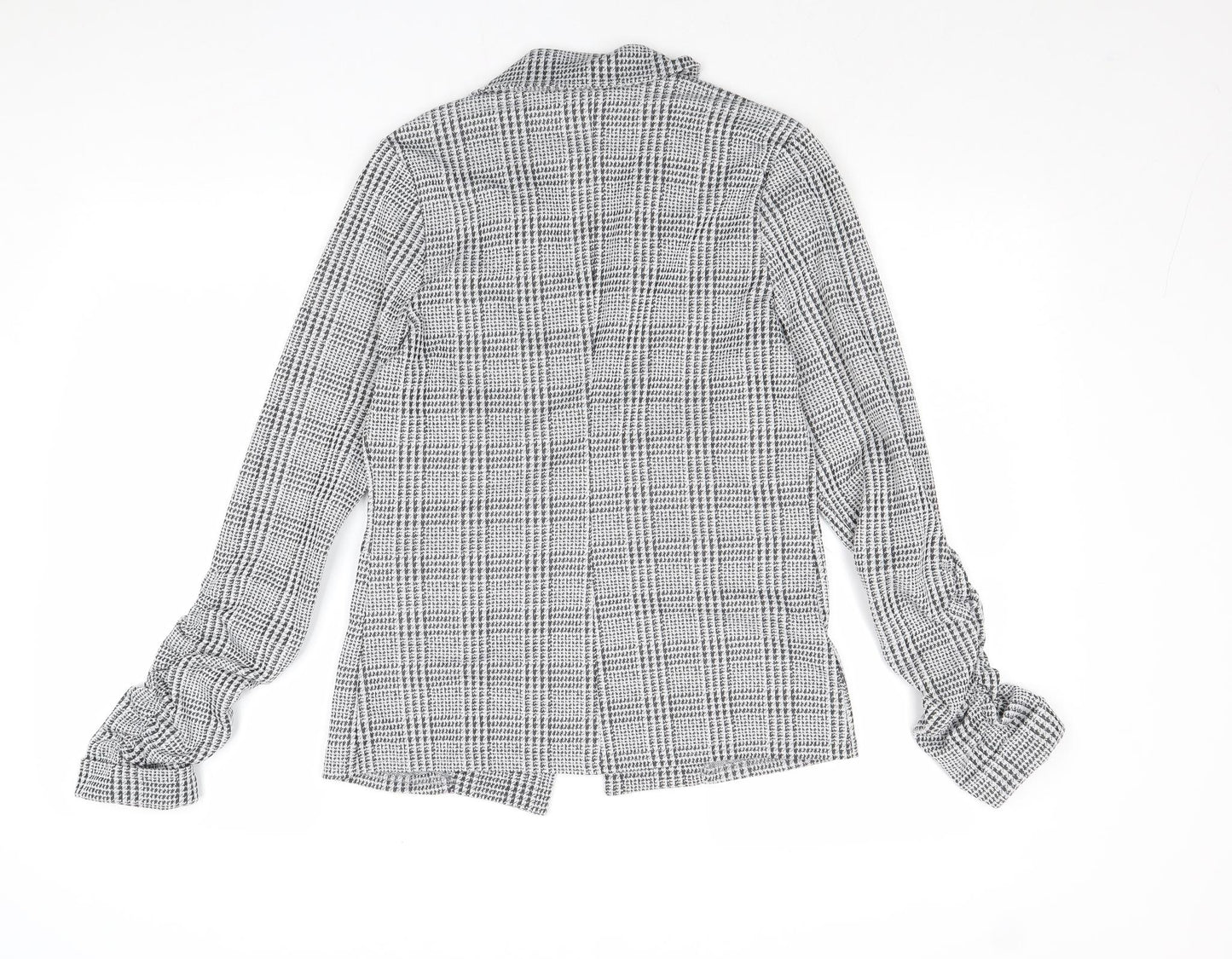 Boohoo Womens Grey Geometric Jacket Blazer Size 10