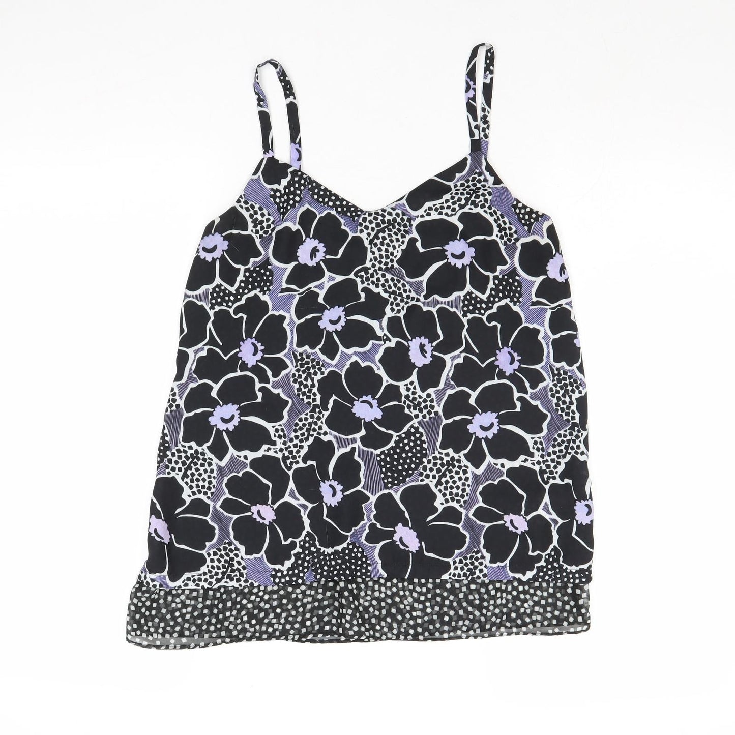 Warehouse Womens Multicoloured Floral Polyester Basic Tank Size 8 V-Neck