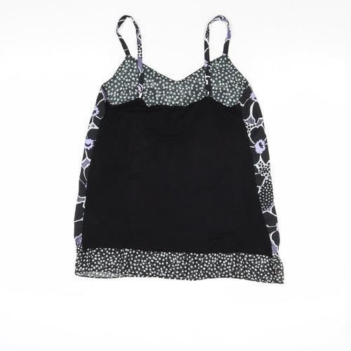 Warehouse Womens Multicoloured Floral Polyester Basic Tank Size 8 V-Neck